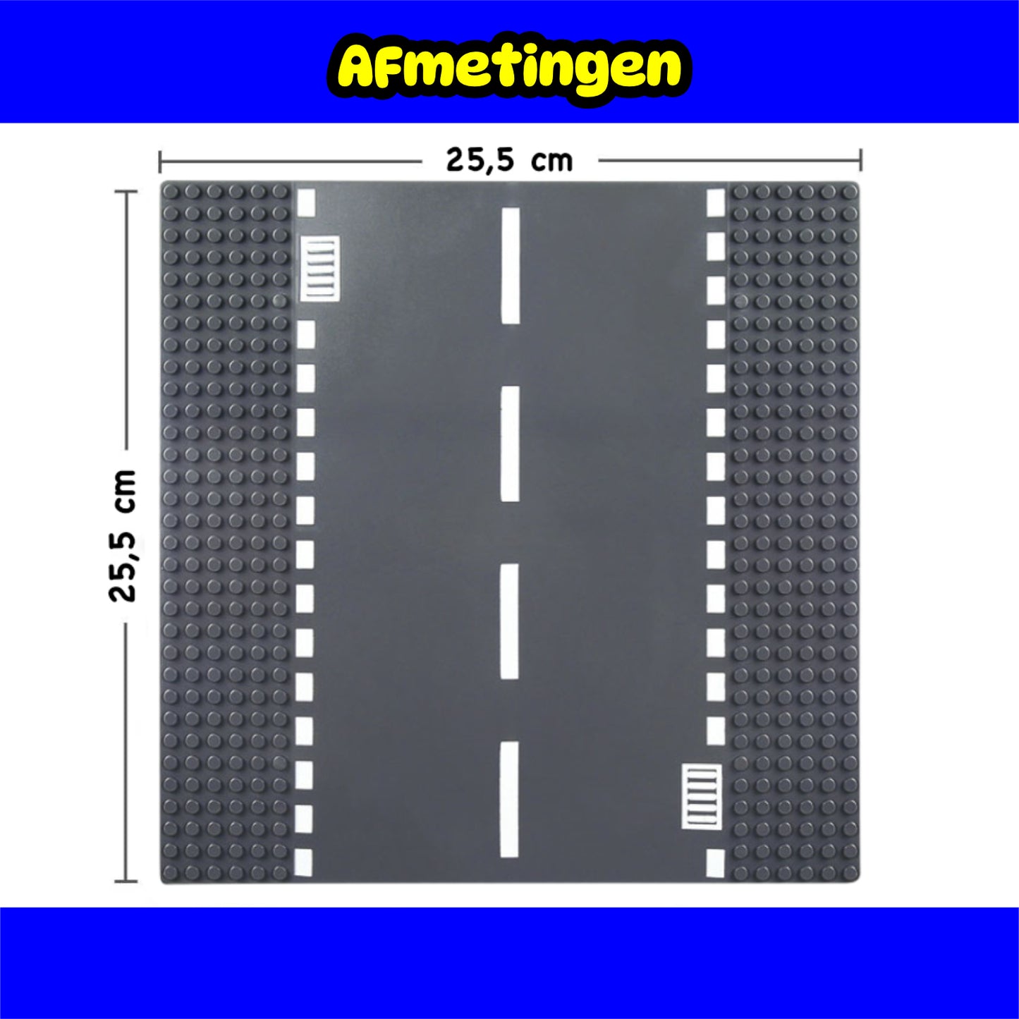 Skibby wegplaten set geschikt voor LEGO - city stenen 32 x 32 noppen - bouwplaten set - weg - city wegplaat 60304 - 6 stuks