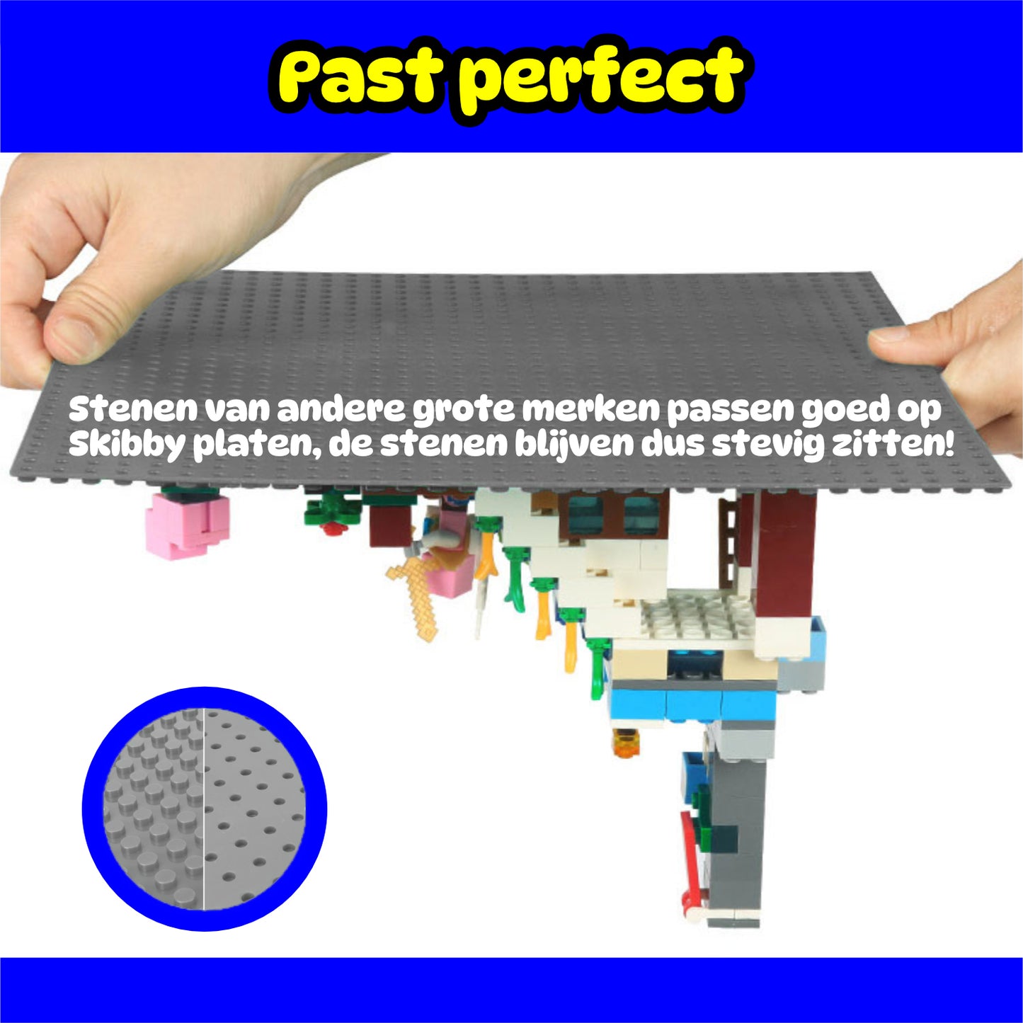 Skibby wegplaten set geschikt voor LEGO - city stenen 32 x 32 noppen - bouwplaten set - weg - city wegplaat 60304 - 6 stuks